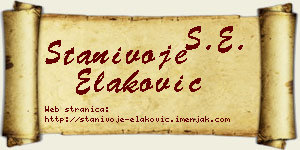 Stanivoje Elaković vizit kartica
